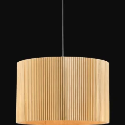 Ribbed Wood Ceiling Lamp