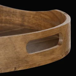 Round Acacia Wood Tray