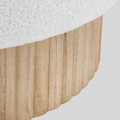 Round Fabric and Wood Bench