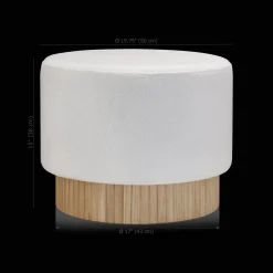 Round Fabric and Wood Bench