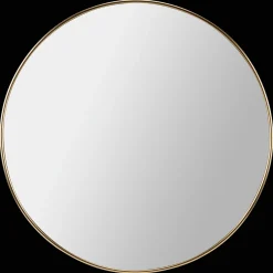 Round Gold Aluminum Frame Mirror
