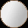 Round Mirror with Natural Frame