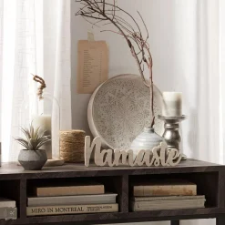 Round Patterned Wood Tray