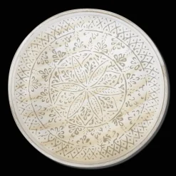 Round Patterned Wood Tray