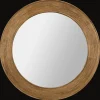 Round Pine Wood Mirror