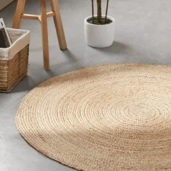 Round Solid Jute Rug