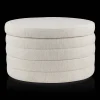 Round Storage Fabric Ottoman