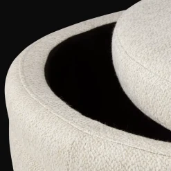 Round Storage Fabric Ottoman