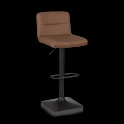Rust Matte Faux Leather and Metal Adjustable Bar Stool