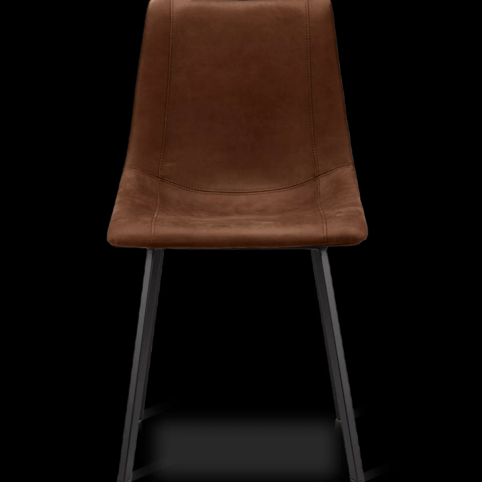 Rust Textured Faux Leather and Metal Dining Chair