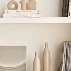 Set of 3 Beige Ceramic Vases