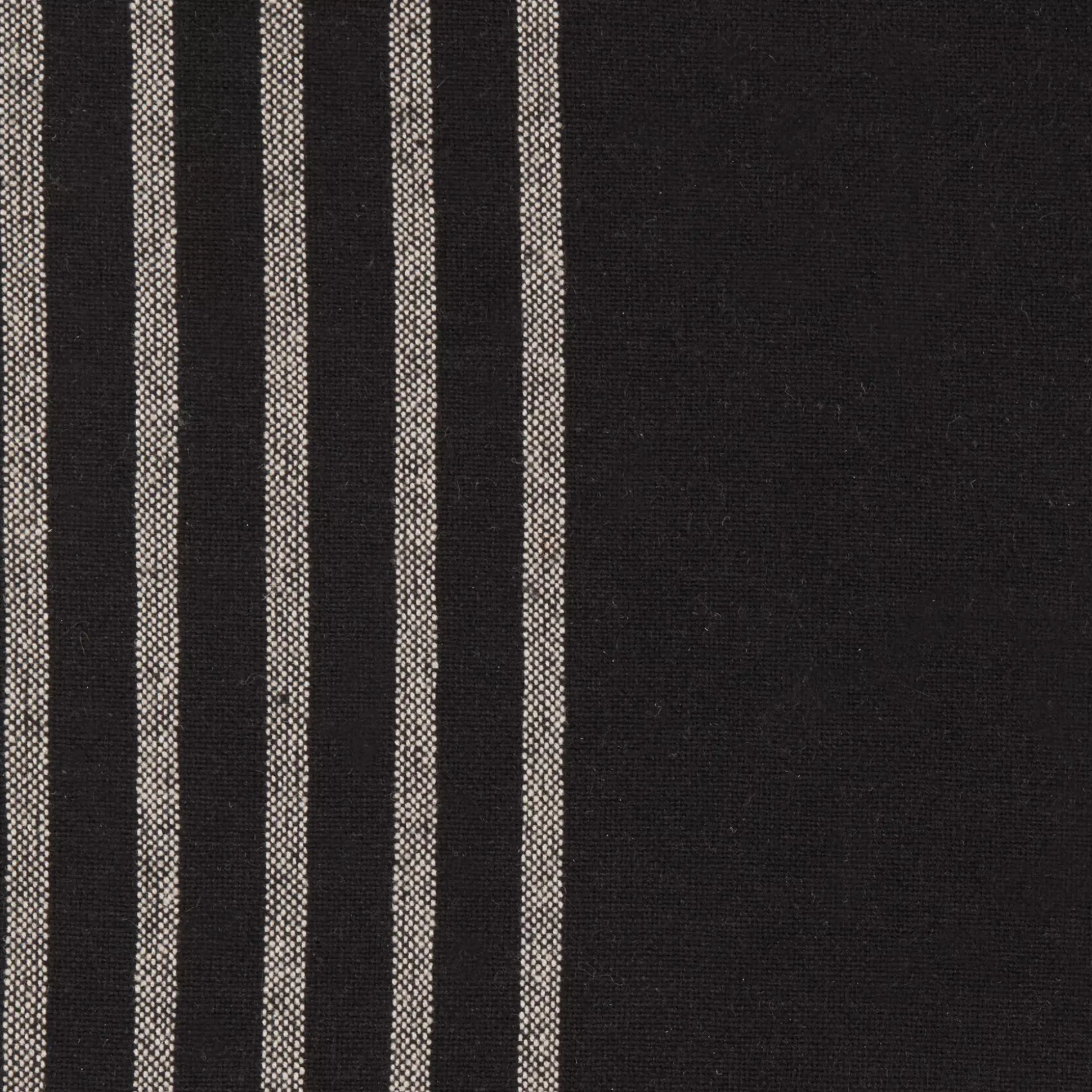 Set of 4 Black & Natural Fringed Fabric Placemats