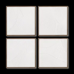 Set of 4 Oil Painted Abstract Framed Art