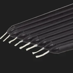 Set of 8 Unscented Tapered Black Candles