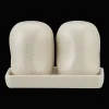 Set of Salt and Pepper Shakers on Tray