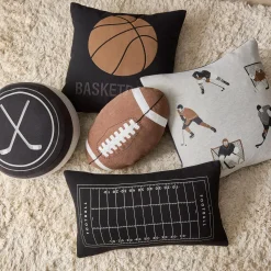 Shaped Cushion with Hockey Sticks