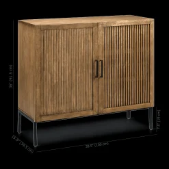 Slatted 2-Door Dark Wood Buffet