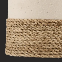 Speckled Ceramic and Rattan Vase