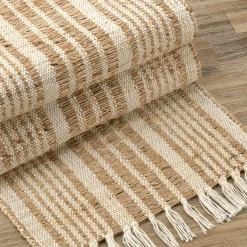Striped Natural Table Runner