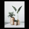 Succulents in Wood Vases Printed Canvas