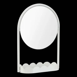 Table Mirror with Scalloped Base