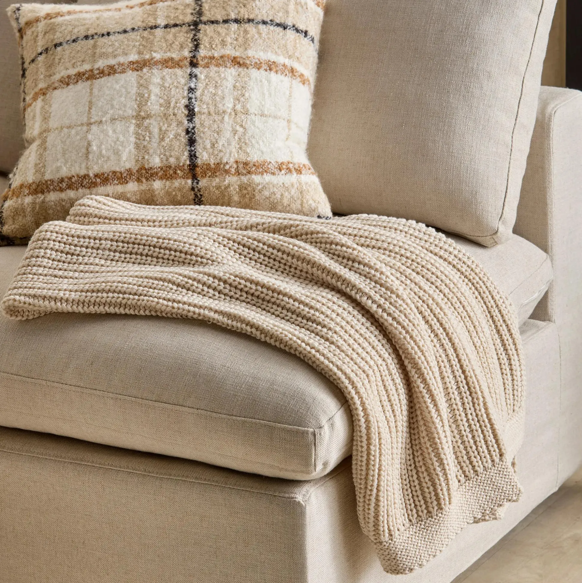 Taupe Ribba Throw