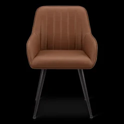 Textured Faux Leather and Metal Dining Chair