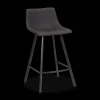 Textured Faux Leather and Metal Bar Stool