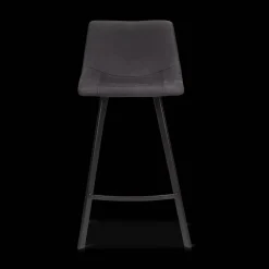 Textured Faux Leather and Metal Bar Stool