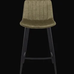 Velvet Fabric and Metal Bar Stool