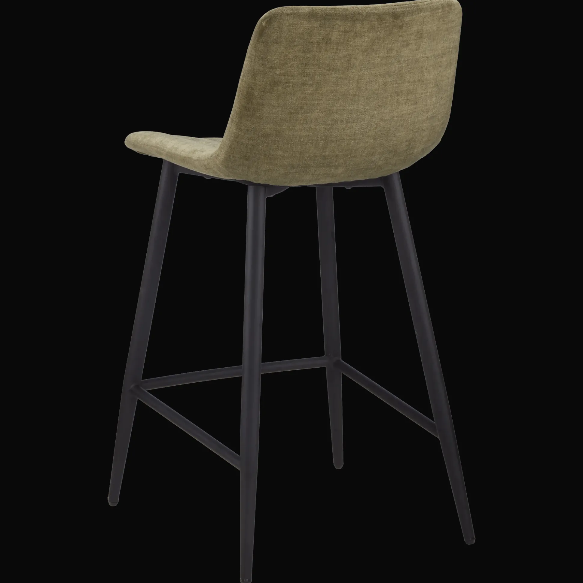 Velvet Fabric and Metal Bar Stool