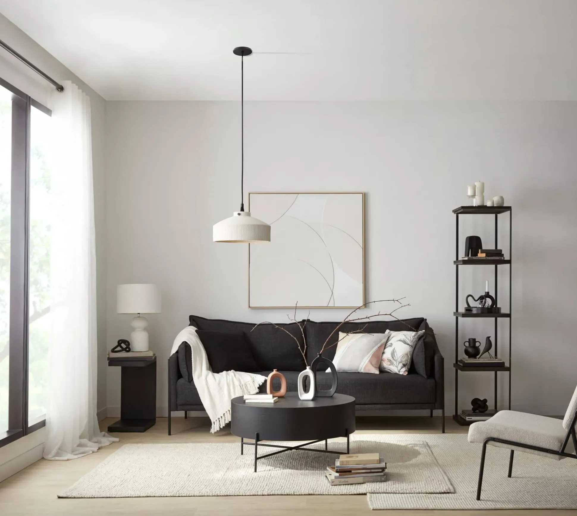 Veneer and Metal Coffee Table