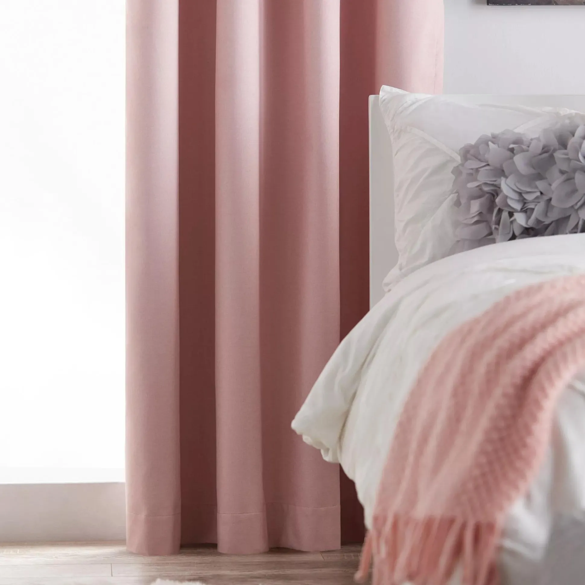 Vintage Pink Chambray Blackout Curtain