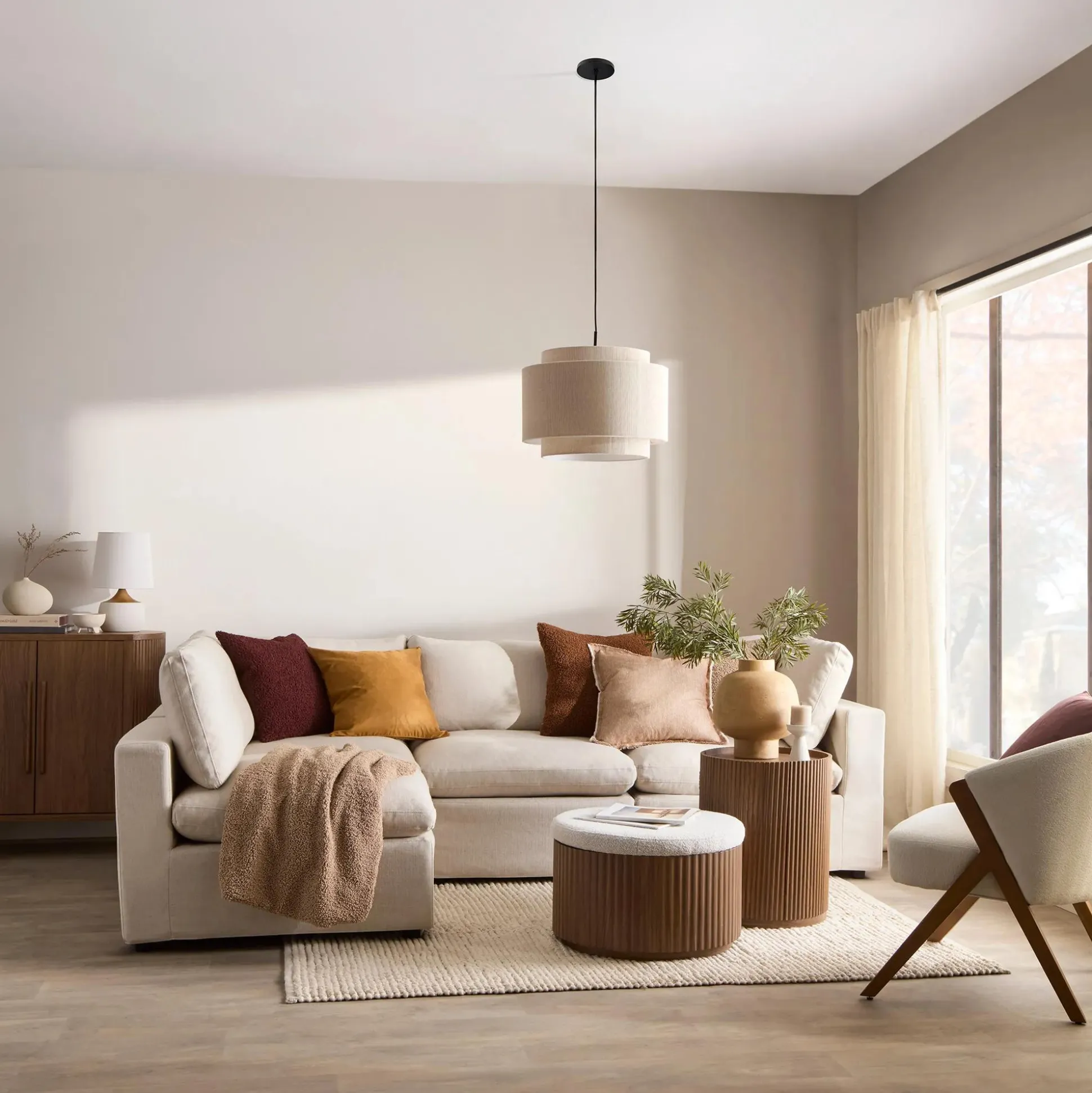 Walnut Side Table with Hidden Storage