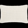 White Cory Chenille Decorative Lumbar Pillow
