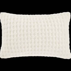 White Cory Chenille Decorative Lumbar Pillow