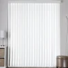 White Faux Wood Vertical Patio Blind