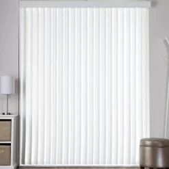 White Faux Wood Vertical Patio Blind