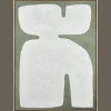 White Form on Green Framed Art