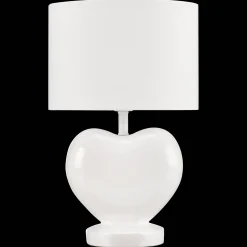 White Heart Shaped Table Lamp
