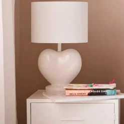 White Heart Shaped Table Lamp