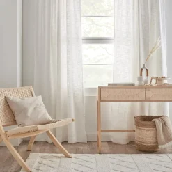 White Nuk Back-Tab/Rod-Pocket Curtain