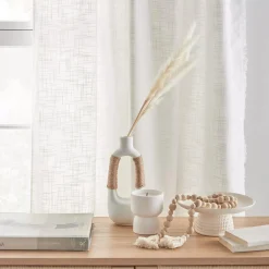 White Nuk Back-Tab/Rod-Pocket Curtain