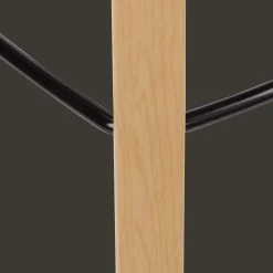 White Plastic and Wood Metal Veneer Counter Stool