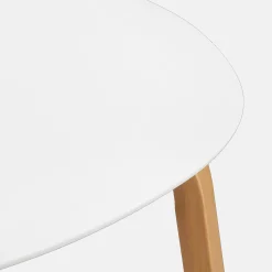White Plastic and Wood Metal Veneer Counter Stool