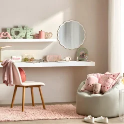White Scalloped Mirror