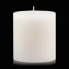 White Short Ribbed Candle