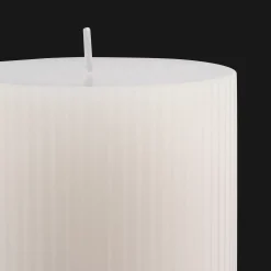 White Short Ribbed Candle