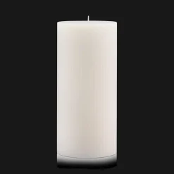 White Tall Ribbed Candle
