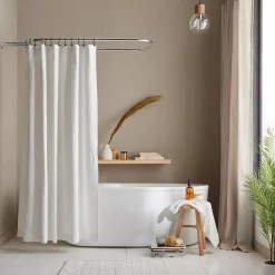 White Waffy Essential Shower Curtain